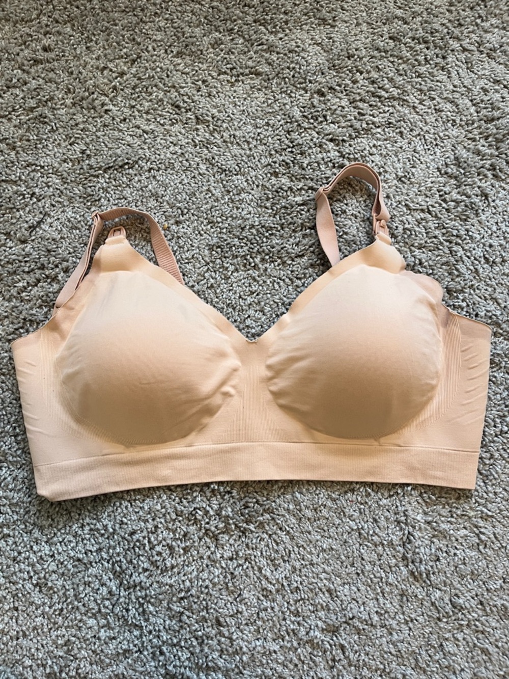 Momcozy Wireless Nursing Bra Nude Seamless Maternity 3XL Comfort Bra